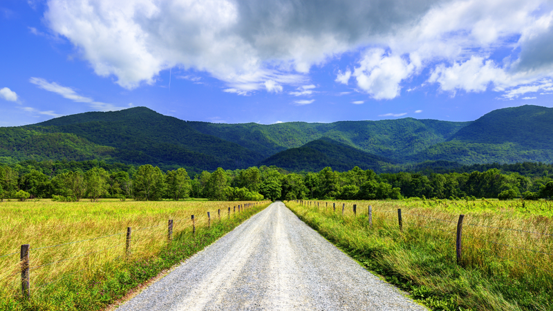 mountain view from Cades Cove road
