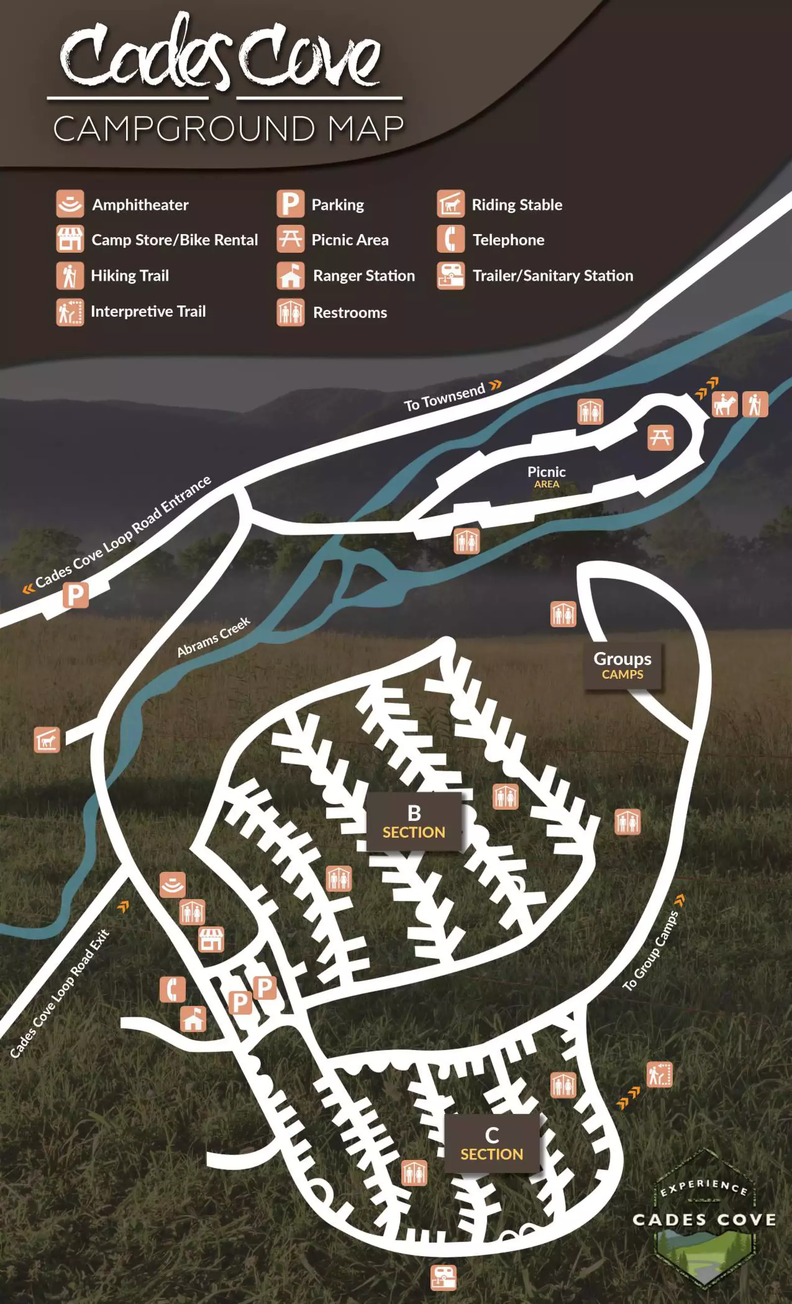 Cades Cove Campground map