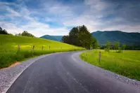 sunny summer day on cades cove loop road