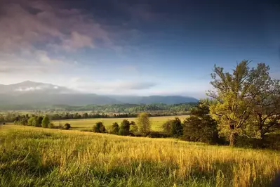 View of Cades Cove at sunrise