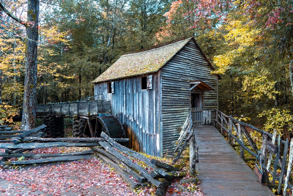 grist mill cades cove in november
