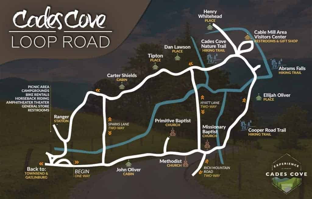 Cades Cove Loop Road Map